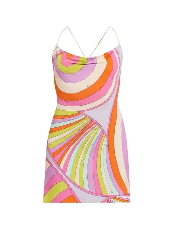 Iride Cowl-Neck Jersey Satin Mini Dress