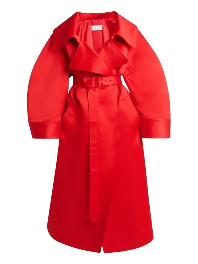 Voluminous Belted Silk Coat Voluminous Belted Silk Coat