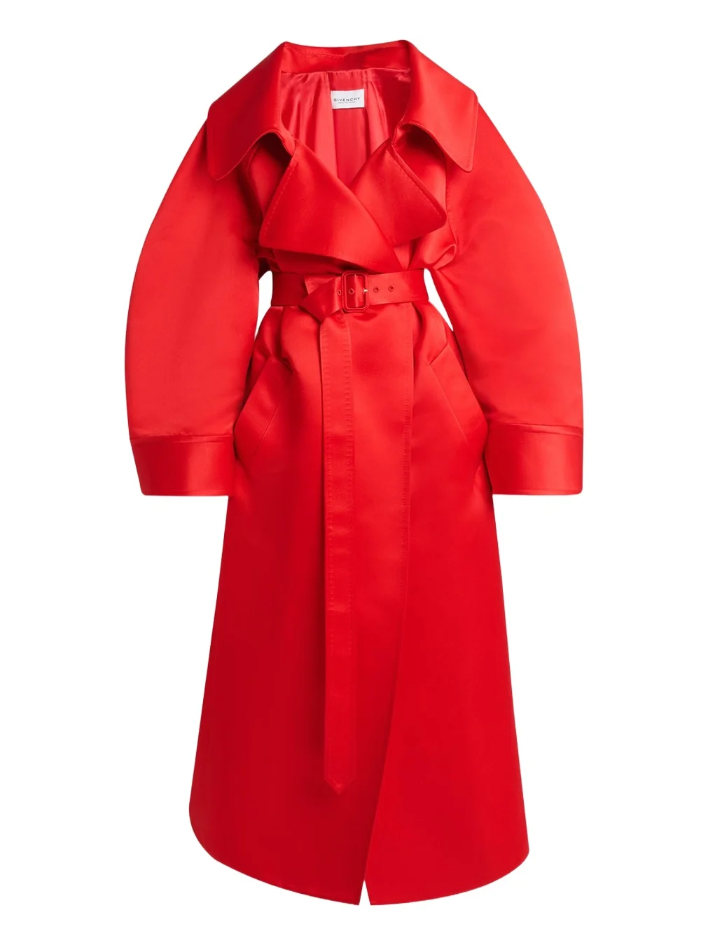 Givenchy Voluminous Belted Silk Coat