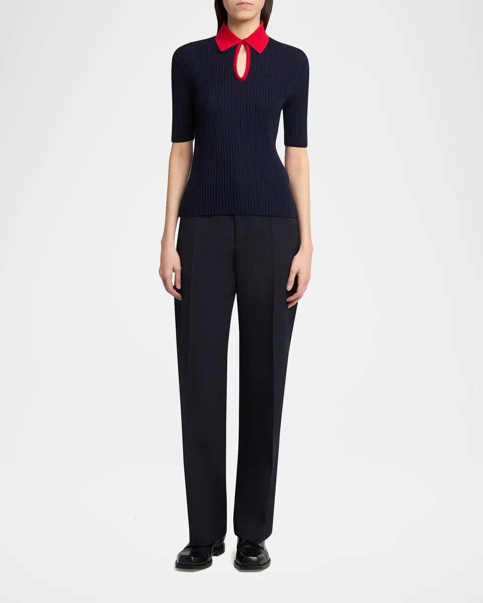 Jil Sander Short-Sleeve Button-Keyhole Polo Shirt | Thumbnail 2 Jil Sander Short-Sleeve Button-Keyhole Polo Shirt | Thumbnail 2