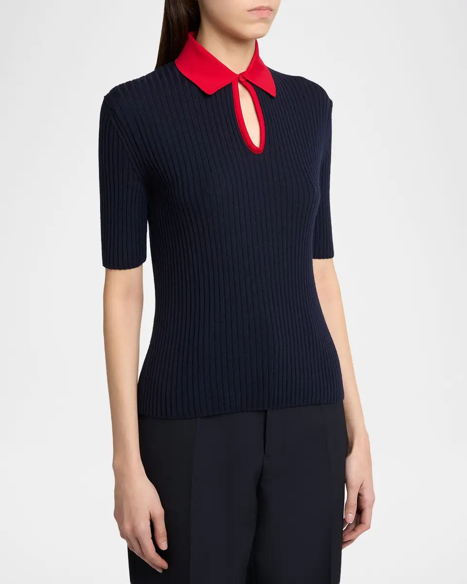Jil Sander Short-Sleeve Button-Keyhole Polo Shirt | Thumbnail 4 Jil Sander Short-Sleeve Button-Keyhole Polo Shirt | Thumbnail 4