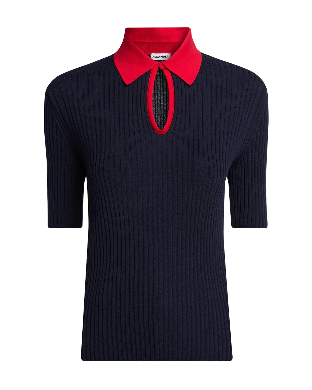 Short-Sleeve Button-Keyhole Polo Shirt