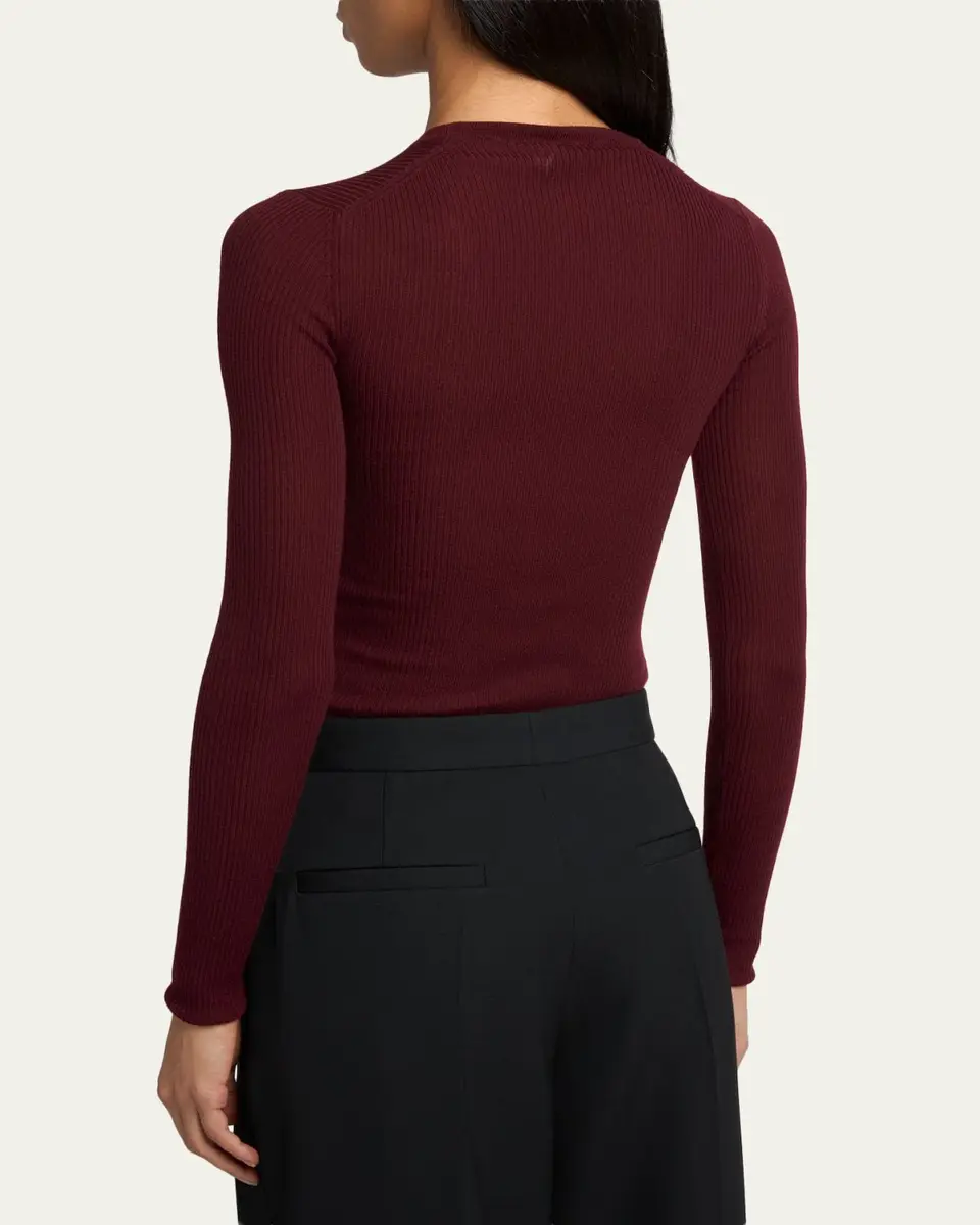 Jil Sander Ribbed Wool Crewneck Sweater | Thumbnail 3 Jil Sander Ribbed Wool Crewneck Sweater | Thumbnail 3