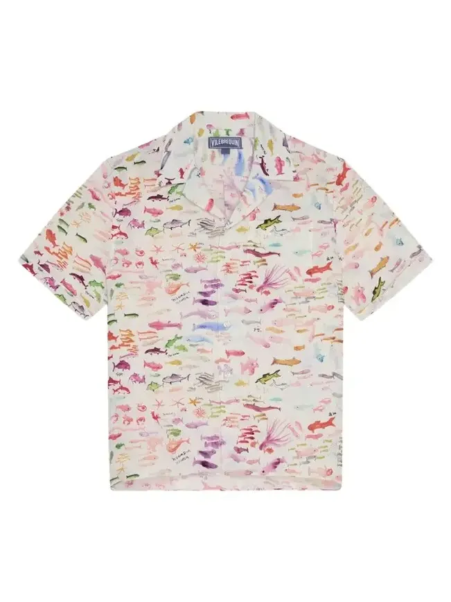 x Fabrice Hyber Men's Pescador Linen Camp Shirt