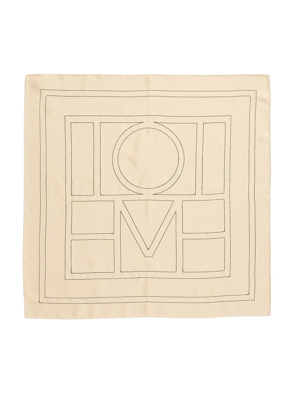 TOTEME Embroidered Logo Monogram Silk Scarf