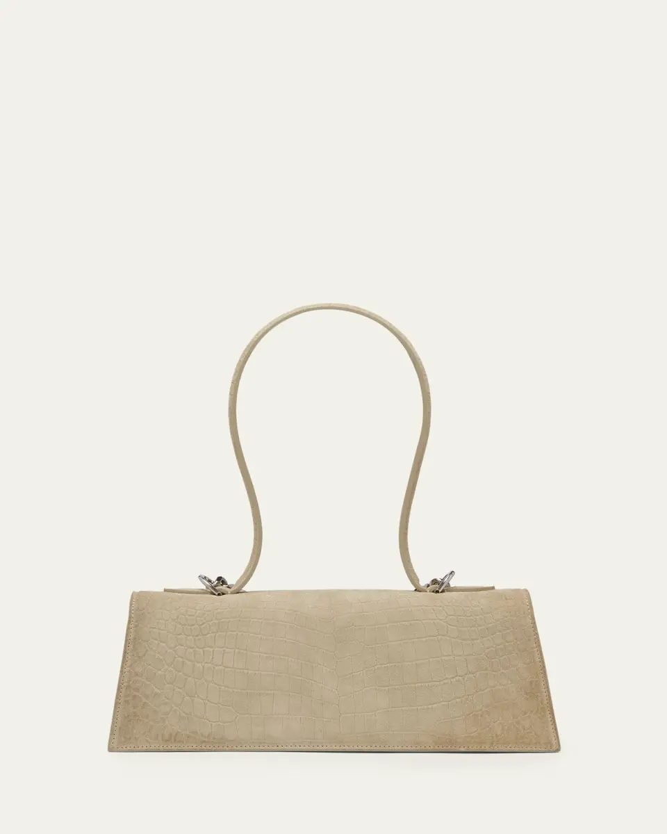 Alexander McQueen Jewelled Croc-Embossed Suede Top-Handle Bag | Thumbnail 3 Alexander McQueen Jewelled Croc-Embossed Suede Top-Handle Bag | Thumbnail 3