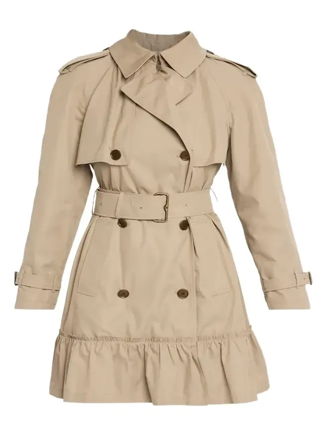 Burberry Ruffle Belted Short Trench Coat