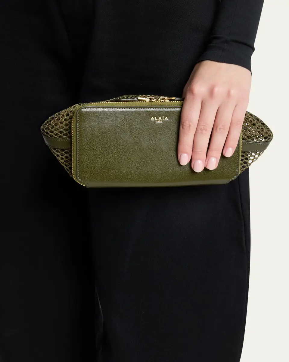 Alaïa Le Pochon Fishnet Crossbody Bag | Thumbnail 2