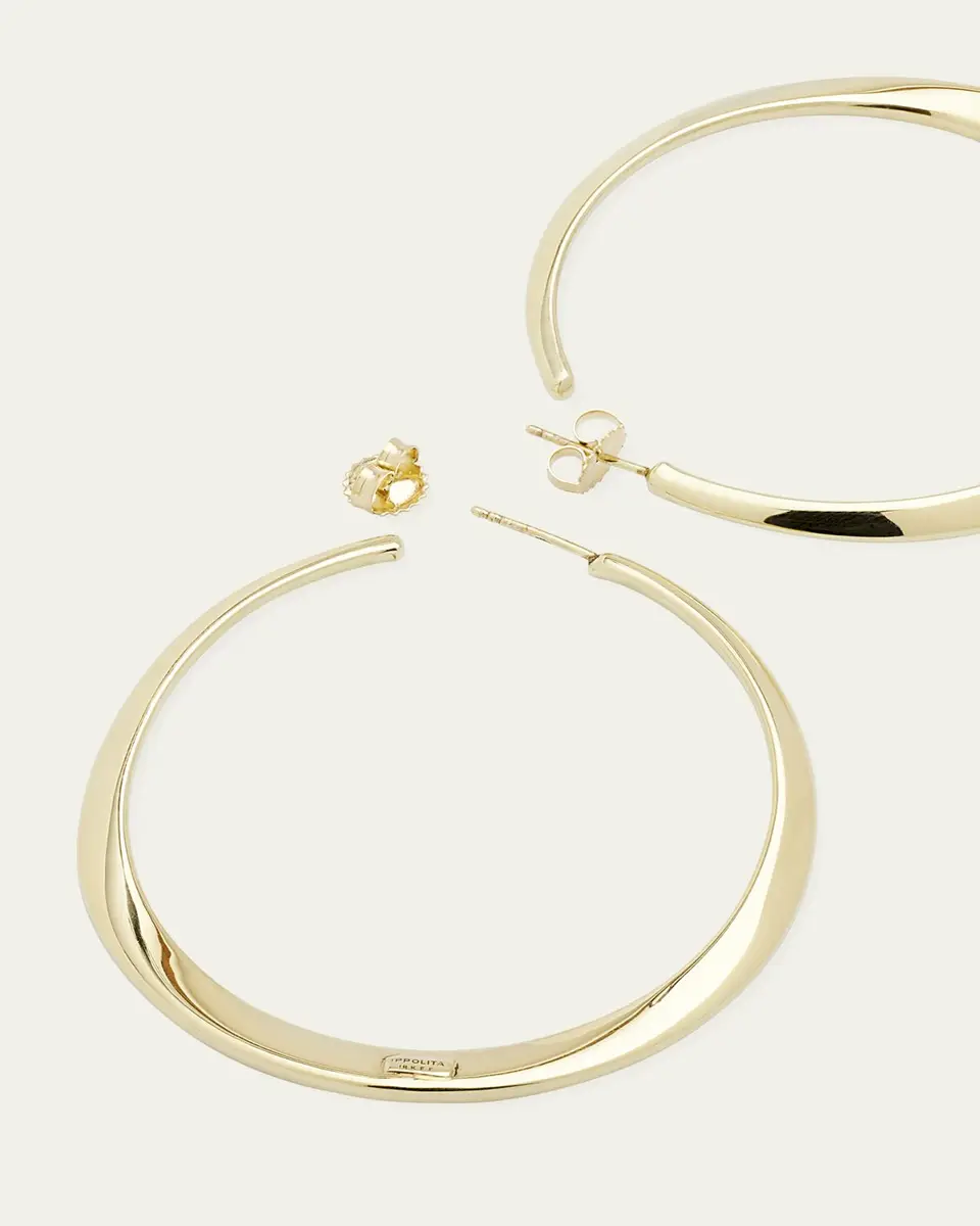 Ippolita Large Twisted Hoop Earrings in 18K Gold | Thumbnail 4