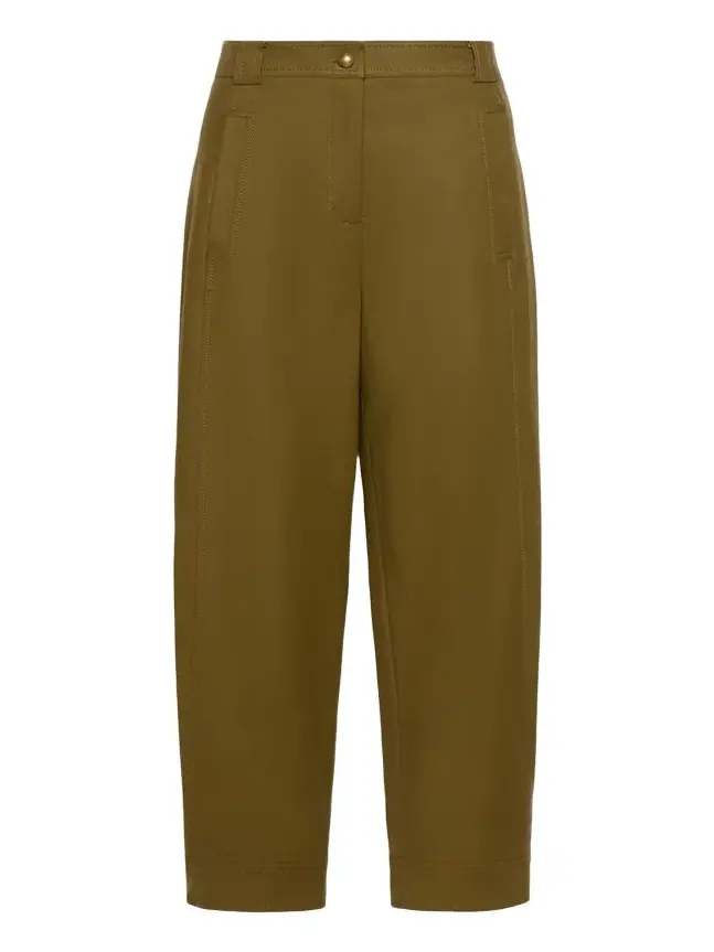 Mid-Rise Barrel-Leg Ankle Pants