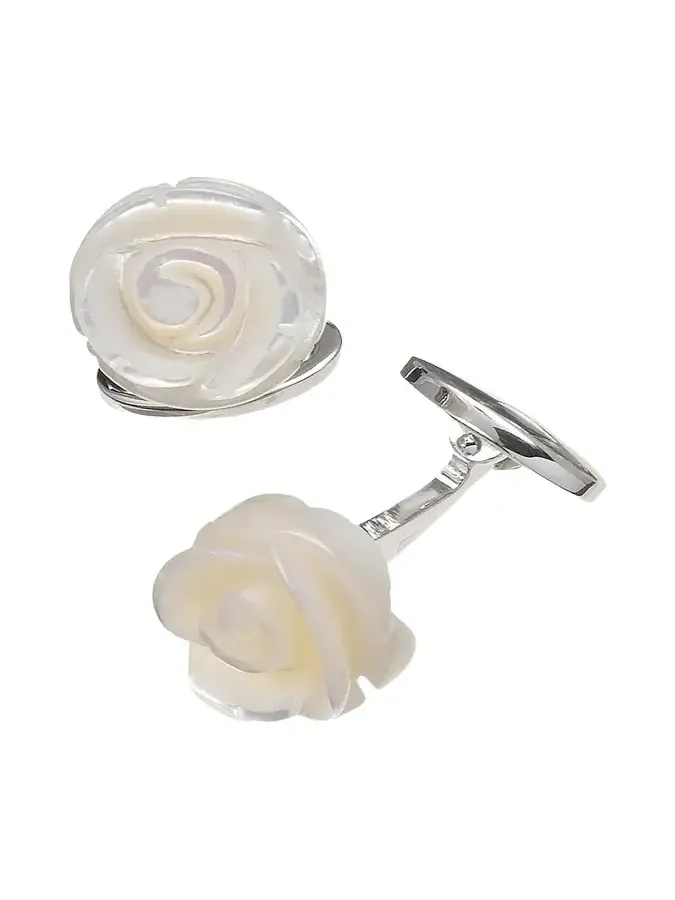 Carved Rose Cuff Links