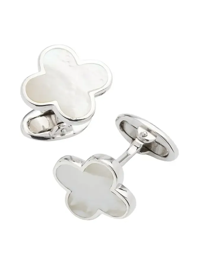 Jan Leslie Mother-of-Pearl Clover Cuff Links