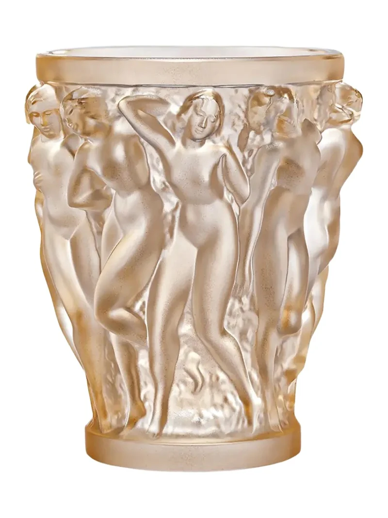 Lalique Bacchantes Small Gold-Luster Vase