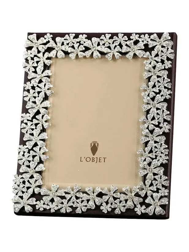 L'Objet Garland Swarovski Crystal Picture Frame, 8x10"
