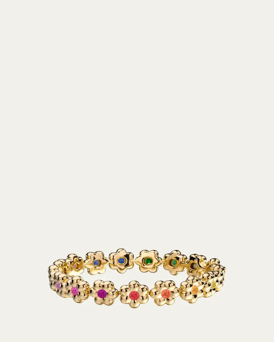 Boochier 18K Yellow Gold Round Diamond Flower Puff Bracelet | Thumbnail 2 Boochier 18K Yellow Gold Round Diamond Flower Puff Bracelet | Thumbnail 2