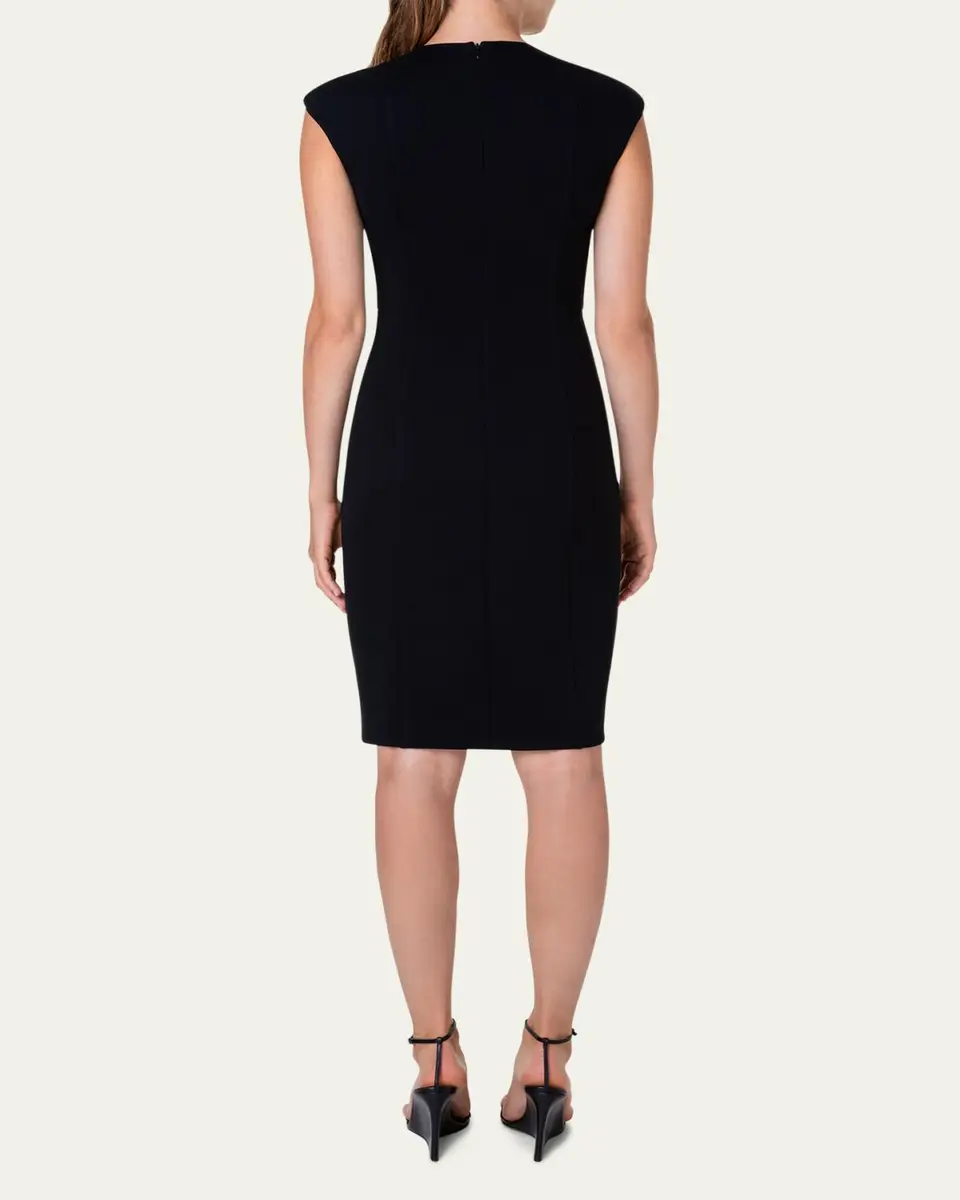 Akris punto Cap-Sleeve Zip-Front Seamed Dress | Thumbnail 3 Akris punto Cap-Sleeve Zip-Front Seamed Dress | Thumbnail 3