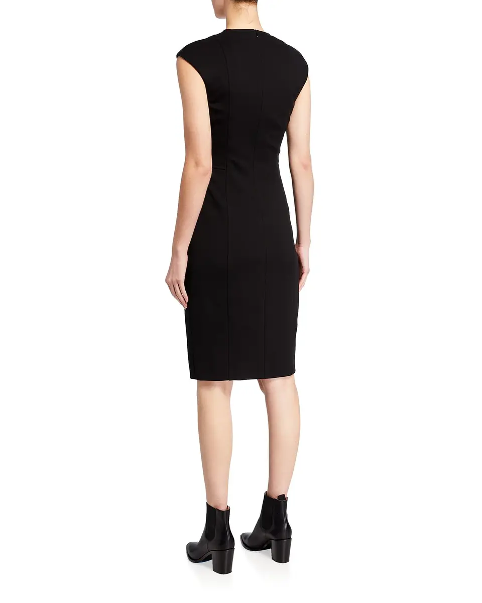 Akris punto Cap-Sleeve Zip-Front Seamed Dress | Thumbnail 6 Akris punto Cap-Sleeve Zip-Front Seamed Dress | Thumbnail 6