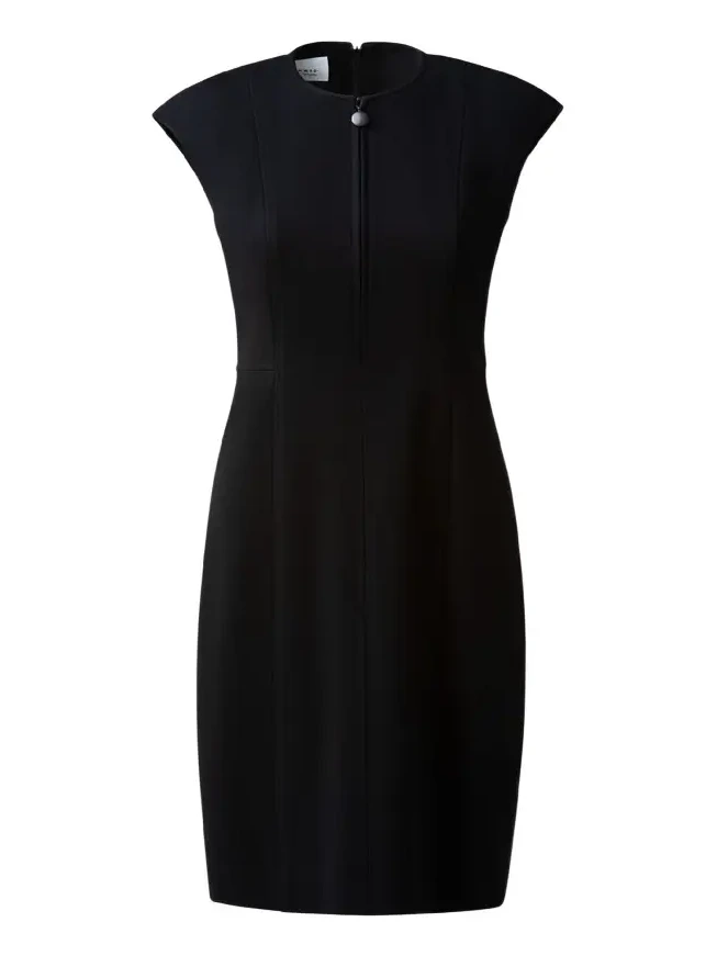 Cap-Sleeve Zip-Front Seamed Dress Cap-Sleeve Zip-Front Seamed Dress