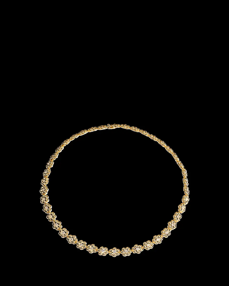 Boochier 18K Yellow Gold Diamond Flower Puff Necklace | Thumbnail 2 Boochier 18K Yellow Gold Diamond Flower Puff Necklace | Thumbnail 2