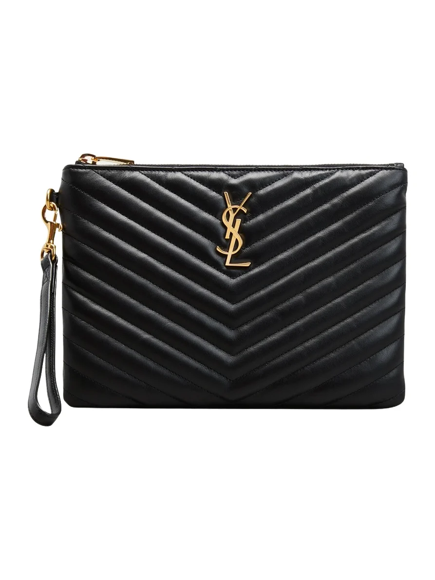 YSL Monogram Small Pouch in Smooth Leather