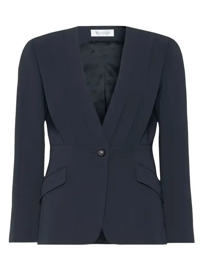 Pleated Single-Breasted Jacket
