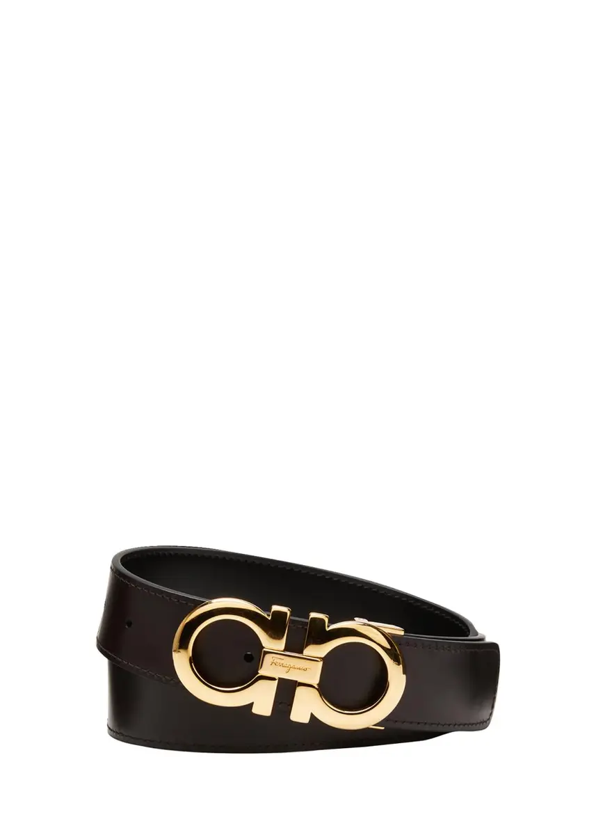 Ferragamo Men's Reversible Double-Gancini Leather Belt | Thumbnail 3 Ferragamo Men's Reversible Double-Gancini Leather Belt | Thumbnail 3