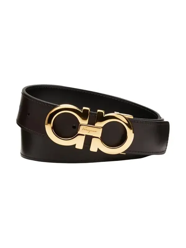 Men's Reversible Double-Gancini Leather Belt Men's Reversible Double-Gancini Leather Belt