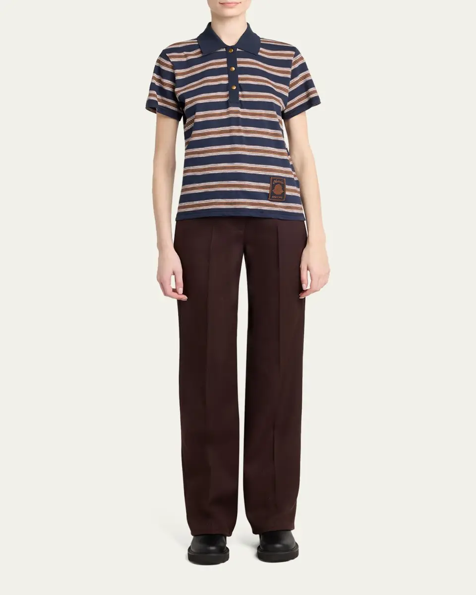 Moncler Striped Short-Sleeve Polo | Thumbnail 2 Moncler Striped Short-Sleeve Polo | Thumbnail 2
