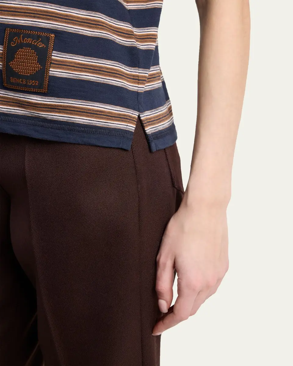 Moncler Striped Short-Sleeve Polo | Thumbnail 5 Moncler Striped Short-Sleeve Polo | Thumbnail 5