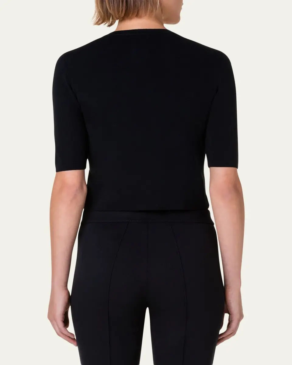 Akris punto Half-Sleeve Short Cardigan | Thumbnail 3