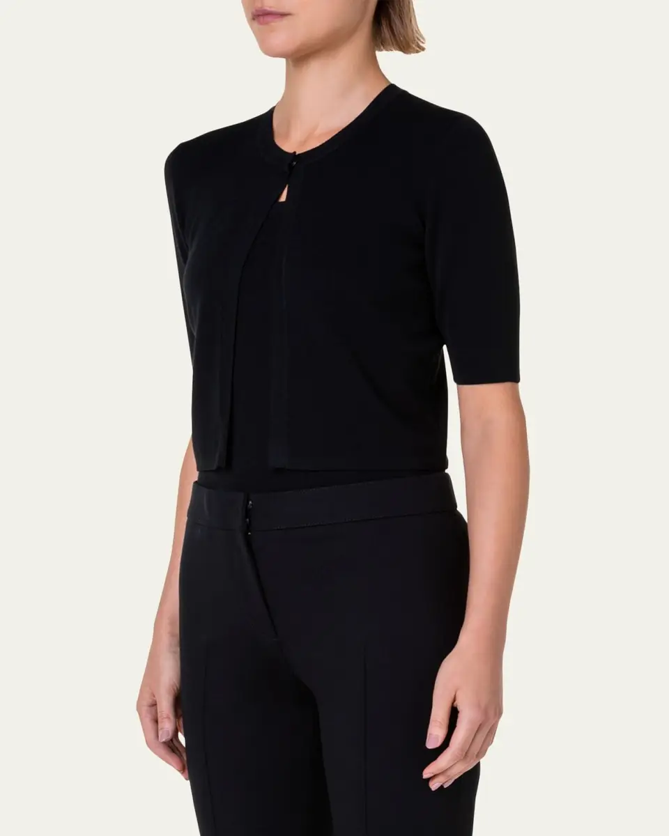Akris punto Half-Sleeve Short Cardigan | Thumbnail 4