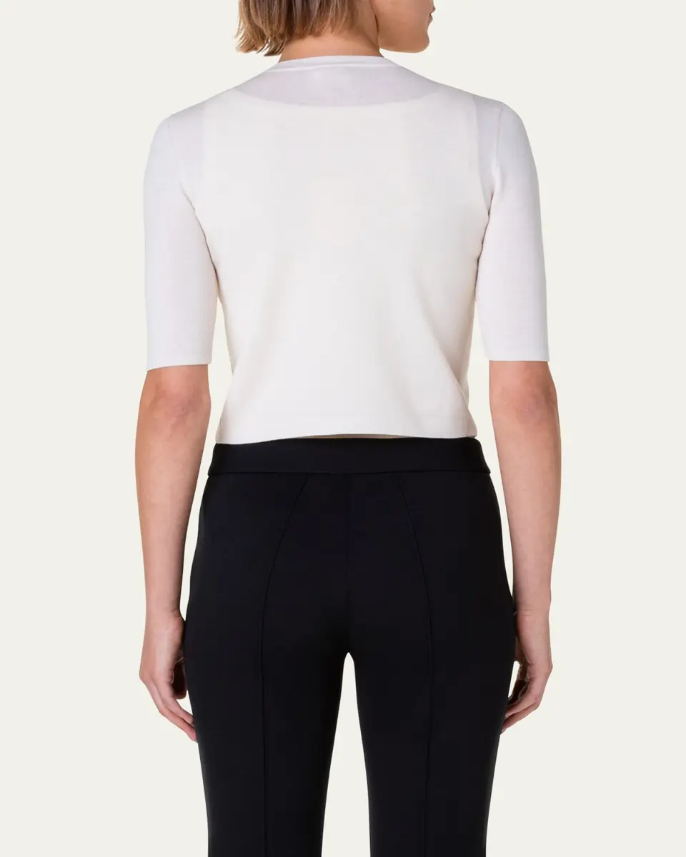 Akris punto Half-Sleeve Short Cardigan | Thumbnail 7