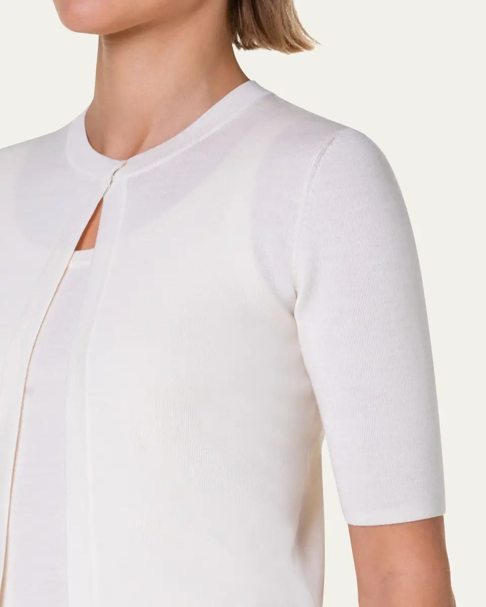 Akris punto Half-Sleeve Short Cardigan | Thumbnail 8