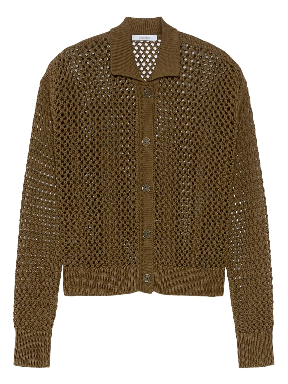 Max Mara Net Knit Collared Cardigan