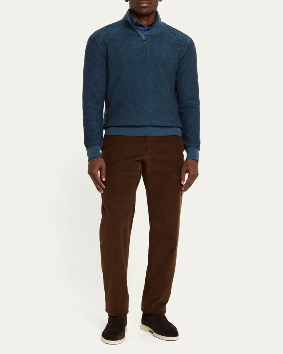 Brioni Men's Cashmere Quarter-Zip Sweater | Thumbnail 2