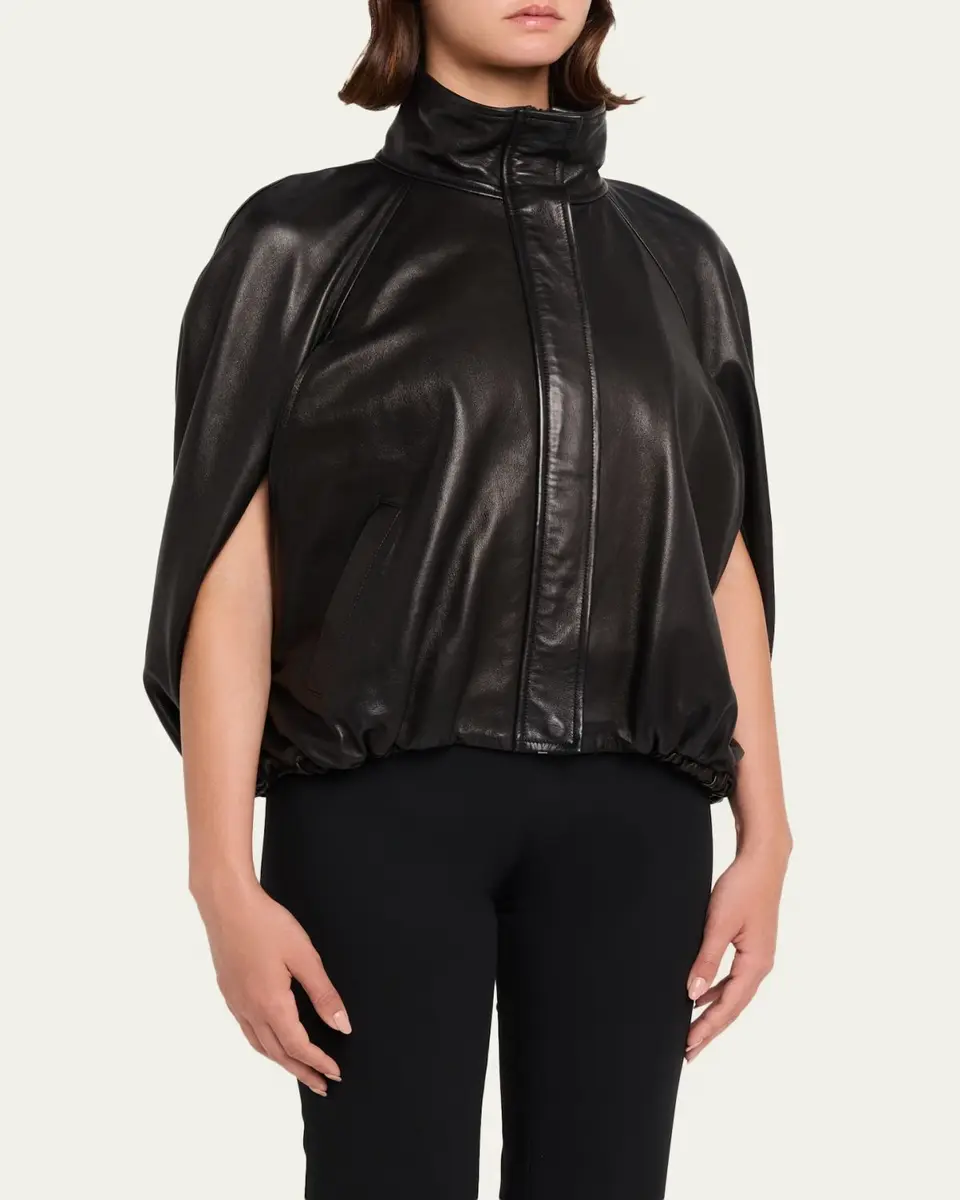 Simkhai Jada Nappa Leather Cape Jacket | Thumbnail 4 Simkhai Jada Nappa Leather Cape Jacket | Thumbnail 4