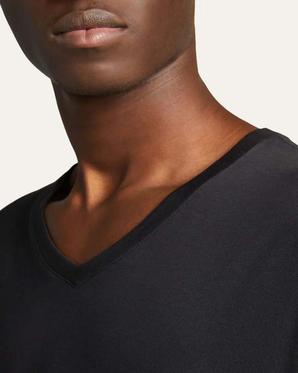 Vince Short-Sleeve V-Neck Jersey T-Shirt, Gray | Thumbnail 5 Vince Short-Sleeve V-Neck Jersey T-Shirt, Gray | Thumbnail 5
