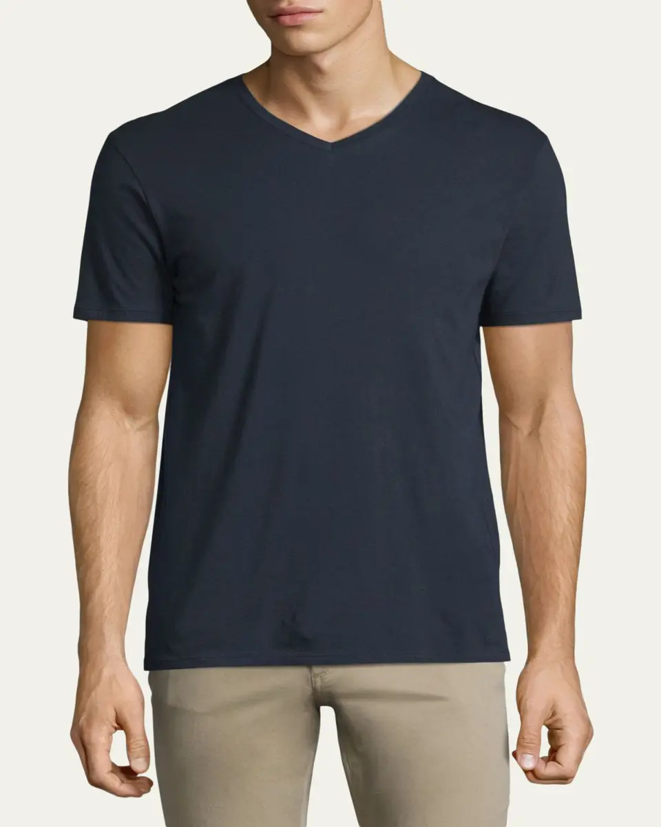 Vince Short-Sleeve V-Neck Jersey T-Shirt, Gray | Thumbnail 6 Vince Short-Sleeve V-Neck Jersey T-Shirt, Gray | Thumbnail 6