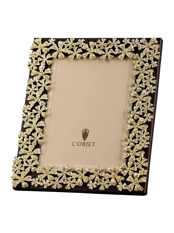 L'Objet 24k Gold-Plated Swarovski Crystal Garland Picture Frame