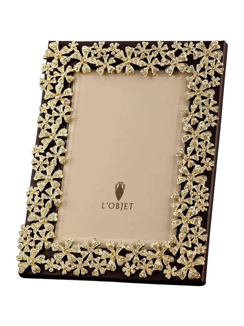 L'Objet 24k Gold-Plated Swarovski Crystal Garland Picture Frame