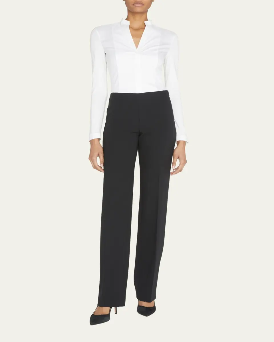 Akris Carol Classic Flat-Front Pants | Thumbnail 2 Akris Carol Classic Flat-Front Pants | Thumbnail 2