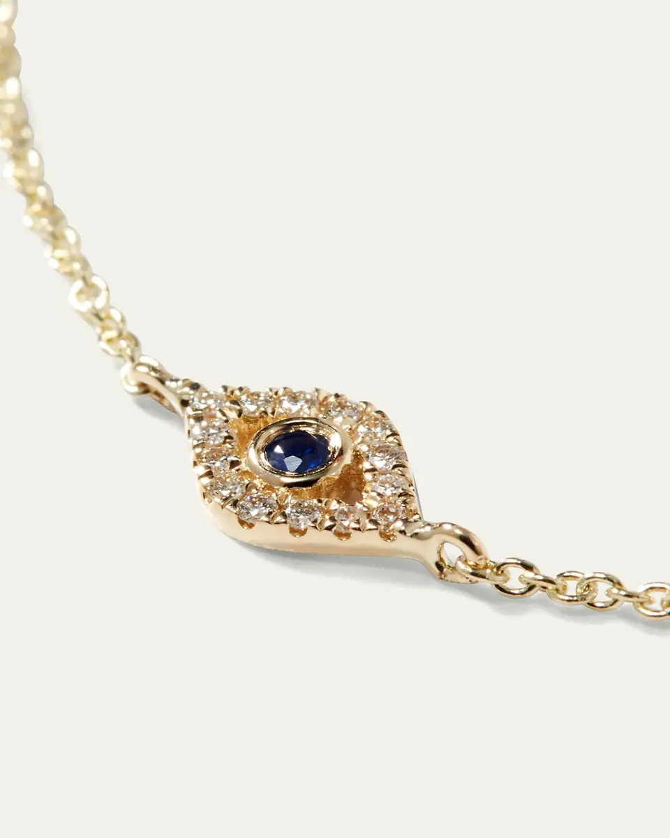 Sydney Evan Small Diamond Evil Eye Bracelet | Thumbnail 3