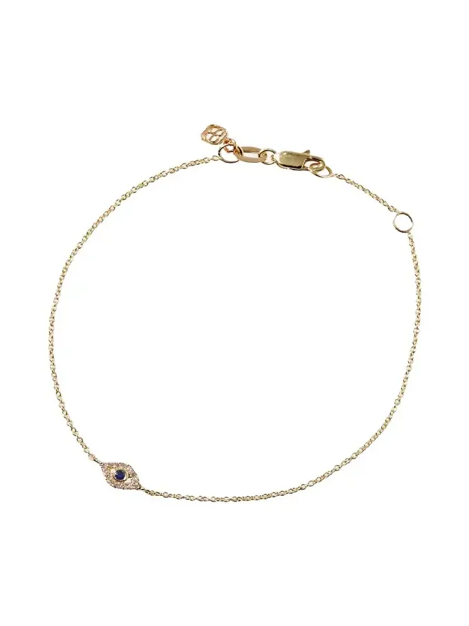 Small Diamond Evil Eye Bracelet