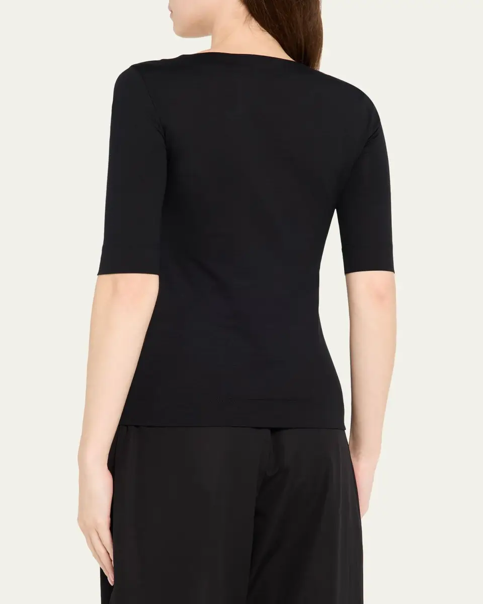 Akris punto Square-Neck Jersey Top | Thumbnail 4 Akris punto Square-Neck Jersey Top | Thumbnail 4