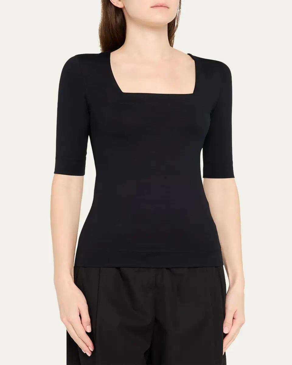 Akris punto Square-Neck Jersey Top | Thumbnail 5 Akris punto Square-Neck Jersey Top | Thumbnail 5