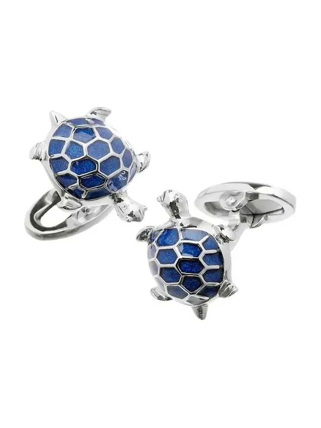 Blue Turtle Cuff Links