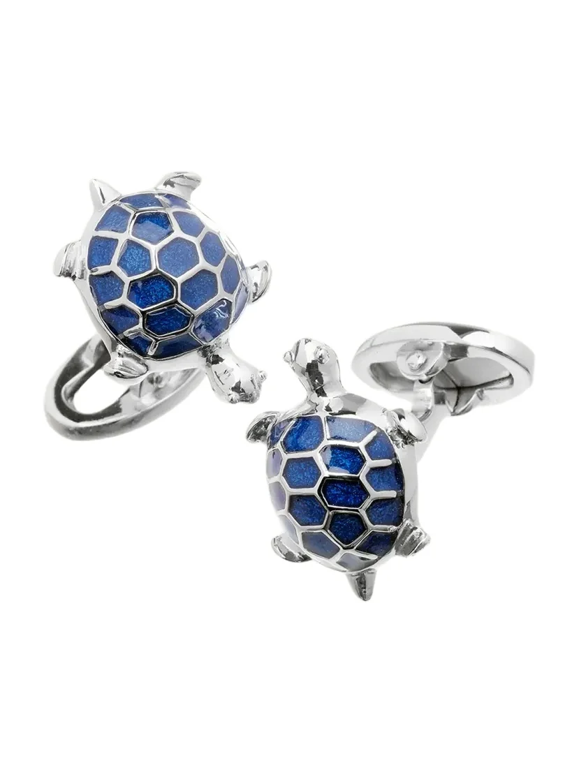 Jan Leslie Blue Turtle Cuff Links