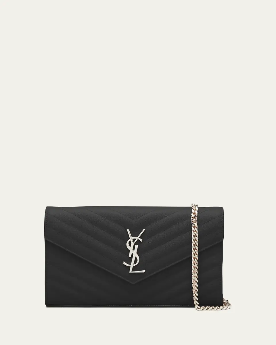 Saint Laurent YSL Monogram Large Wallet on Chain in Grained Leather | Thumbnail 4 Saint Laurent YSL Monogram Large Wallet on Chain in Grained Leather | Thumbnail 4