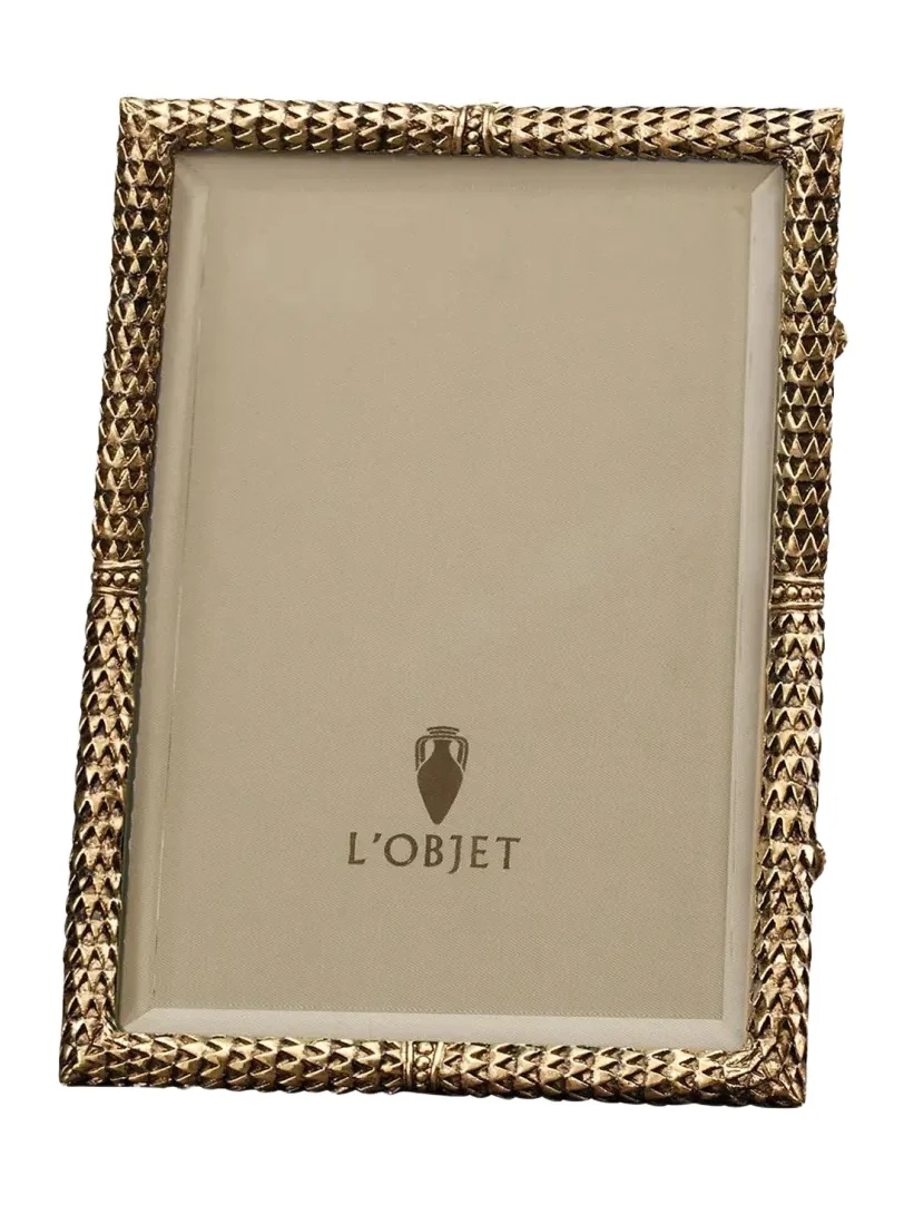 L'Objet Scales 24k Gold-Plated Picture Frame, 4" x 6"