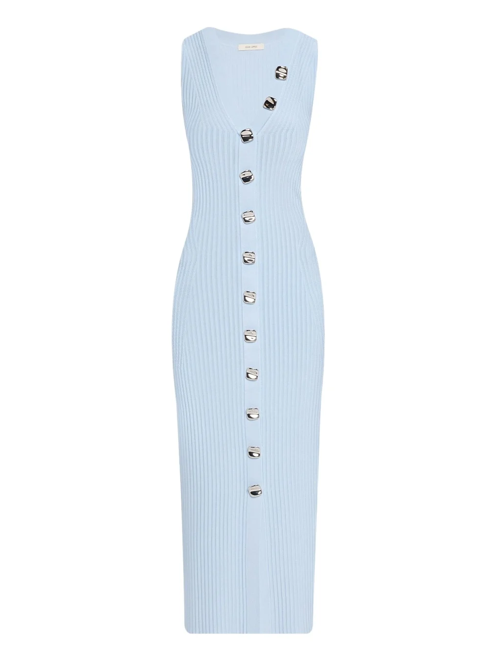 Eliza Sleeveless Button-Front Rib Midi Dress Eliza Sleeveless Button-Front Rib Midi Dress
